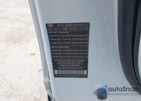 2013 Land Rover Lr4 z USA, uszkodzony, nr VIN SALAK2D48DA677670